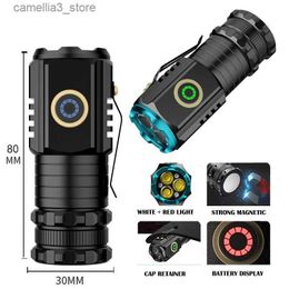 Camping Lantern High Power Rechargeable LED Flashlight Outdoor Camping Lamp Emergency Work Light Waterproof Hat Clamp lamp Torch Lantern Q231116