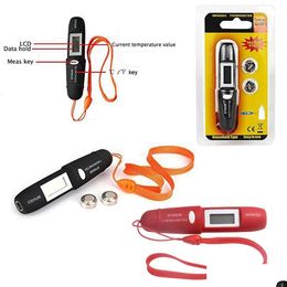 Temperature Instruments Wholesale Lcd Infrared Laser Temperature Pen Mini Non-Contact Ir Thermometer -50-220C Battery Included In Reta Dhxea