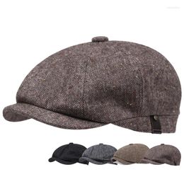 Berets Men's Vintage Beret Sboy Cap Classic Gatsby Style Cotton Blend Adjustable Spring For Men