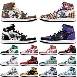 DIY classics customized basketball shoes sports basketball shoes 1s men women antiskid anime fashion trend customized figure sneakers 311995