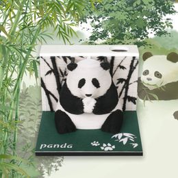 Calendar Omoshiroi Block 3D Notepad Mini Panda Paper Model 217Sheets Memo Pads Cute Note Paper Block Notes 3D Sticky Note Pad Kids Gifts 231115