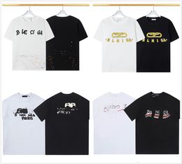 New men's T-shirt designer chest gold letter logo digital direct spray fashion men and women with the same oversized short-sleeved sweatshirt pullover cotton 3xl#99