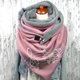 Scarves Fashion Scarf Graphic Music Note Print Square With Button Clasp Women Winter Warm Female Neck Warmer Blanket Wraps