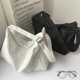 Evening Bags Men And Women Big Black Lazy Solid Colour Canvas Crossbody Bag Students Large Capacity Simple All-matching School For