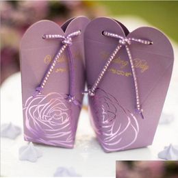 Gift Wrap Romantic Love Heart Shaped Laser Cut Candy Boxes Casamento Party Favour With Blink Rope Decoration Za1391 Drop Deli Dhyg6