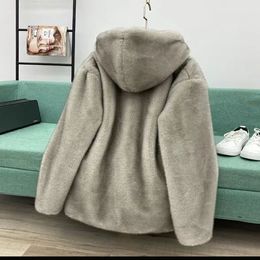Men's Fur Faux Winter Warm Men Thick Hoodies Tops Fluffy Fleece Hooded Jacket Coat Long Sleeve Cardigans Sweatshirts 2023 Z69 231114