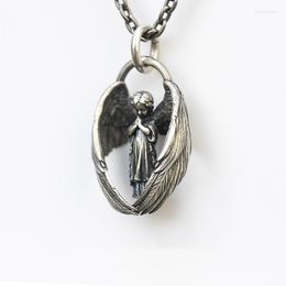 Pendant Necklaces Classic Creative Personality Prayer Angel Necklace Men Women Fashion Hip Hop Punk Jewelry Gifts