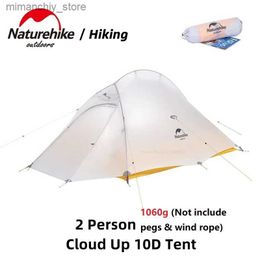 Tents and Shelters Naturehike Upgraded Cloud Up 2 Ultralight Tent 20D Fabric Camping Tents For 2 Person With free Mat NH17T001-T Q231117