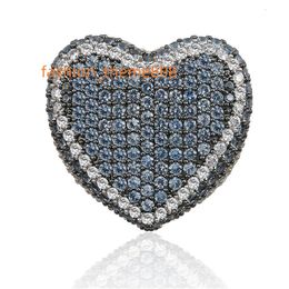 Hot in top quality fashion jewelry big rings multi-color cz heart ring
