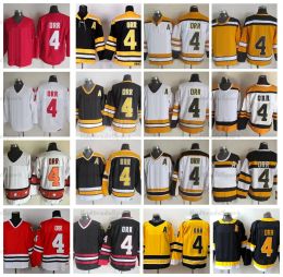 CUSTOM Vintage Hockey Jerseys 4 Bobby Orr Jersey MENS Black 75th Winter Classic Yellow Stitched Shirts 1976 Nation Team A Patch M-XXXL