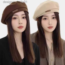 Berets Autumn Winter New Sweet Cool Light Luxury Woollen Hats Fashion British Style Artist Style Retro Versatile Berets Caps for WomenL231115