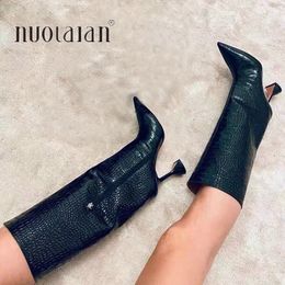 Boots Winter Women Knee High Boots Sexy Women Pointed Toe Ladies Thin High heels Female Shoes Woman Footwear Plus Size 35-42 231115