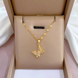 Pendant Necklaces Fashion Korean Exquisite Golden Butterfly For Women Jewellery Wedding Party Birthday Gift