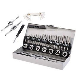 Freeshipping Tap And Die Set Metric Hardened Steel Combination Garage Tool Kit With Box -32Cs Jgfeg