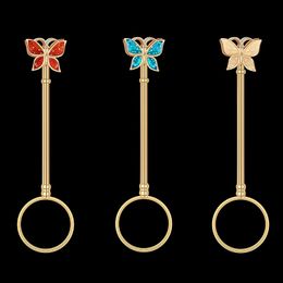 Smoking Colourful Metal Butterfly Shape Herb Tobacco Cigarette Holder Clip Support Fixed Portable Finger Fing Mouth Bracket Cigar Tip Clamp