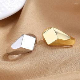 Cluster Rings 2023 925 Sterling Silver Ring Gold / Simple Square Open For Women Men Fashion Engagement Party Gift Jewelry