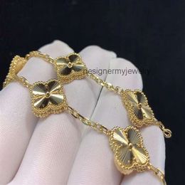 DesignerClover bracelet Luxury Van Clover Designer Bracelet Pearl 4 Leaf 18k Gold Laser Brand Bangle Charm Bracelets Necklace Earrings Wedding a Jewelr