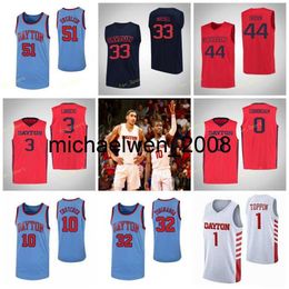 Mich28 Dayton Flyers College Basketball Jersey 32 Jordy Tshimanga 33 Ryan Mikesell 35 Dwayne Cohill 4 Jared Becker Men Women Youth Custom Stitched