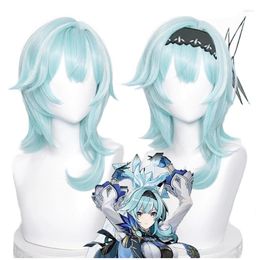 Party Supplies High Quality Eula Cosplay Wig Anime Genshin Impact Heat Resistant Synthetic Hair Wigs Cap