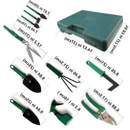 Freeshipping 10 Pcs/set Garden Tool Set Shovel Rake Clippers Household Multifunctional Kit Garden Planting Plastic Case Packing Koaam