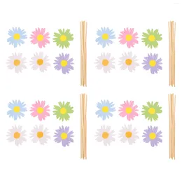 Baking Tools 24 Pcs Cupcake Topper Birthday Po Booth Props Decorating Cocktail Picks Small Flower The Summer Daisy Insert