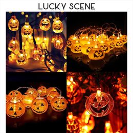 LED Strings Pumpkin String of Lights Halloween Bar Decoration Haunted House Pendant LED Decoration S01470 P230414