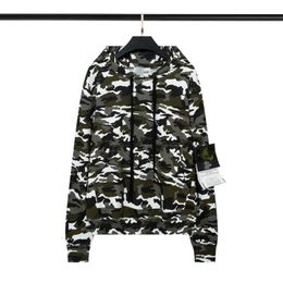 Stone Autumn and Winter New Camo Hoodie Pullover Loose Relaxed Fashion Unisex Sweater Island
