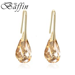 Stud Trendy Gold Colour Helix Pendant Drop Dangle Earrings Real Crystals From Austria For Women Party Statement Indian Jewellery Friends 231115