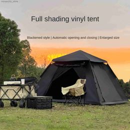 Tents and Shelters 3-4 Peop Black Rubber Tent Outdoor Dining and Camping Equipment Automatically Unfolding Tent Thickened Sun and Rain Protection Q231117