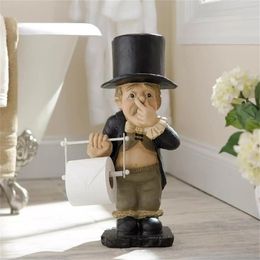 Toilet Paper Holders Holder Resin Ornaments Roll Storage Rack Old Butler Statue Decorations Bathroom Accessories 231115