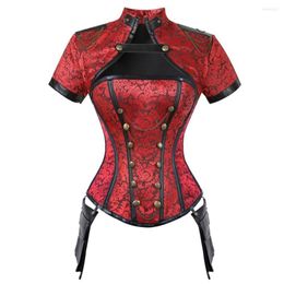 Women's Shapers Retro Overbust Corset Steampunk Sexy Corselet Corsets And Bustiers Top Red Black Gothic Lingerie Women Body Shaper Waist