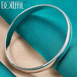 Chain DOTEFFIL 925 Sterling Silver 8mm Smooth Bangle Bracelet For Woman Man Wedding Engagement Fashion Charm Party JewelryL231115