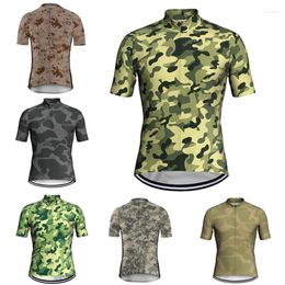 Racing Jackets Men Camo Bicycle Shirt Short Sleeve Downhill Clothes Road Jersey MTB Bike Sweater Cycling Wheel Top Jacket Quality Wear
