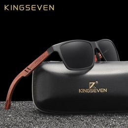 Sunglasses KINGSEVEN Handmade Bubinga Wooden Men's glasses Polarised sunglasses Women Mirror Lens Sun Glasses Driving Eyewear 231114