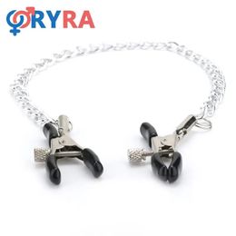 Adult Toys Metal Nipple Clamps Adjustable Clamping Pressure Sex High Quality Breast Clip Chain Material Flirt 231114