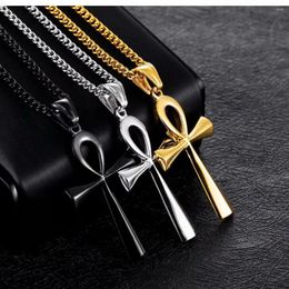 Pendant Necklaces Ancient Egyptian Cross Necklace Vintage Fashion Gothic Punk Hip Hop Rock Jewelry Accessories Personalized Gifts