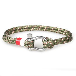 Classic Design Multi Colors Paracord Bracelet Stainless Steel Buckle Clasp Bracelets