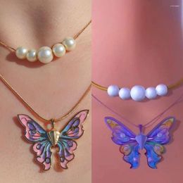 Pendant Necklaces Fairytopia Elina Baribie Pearl Butterfly Necklace For Kids Girls Mermaidia Teenage Gift Her Anime Jewel