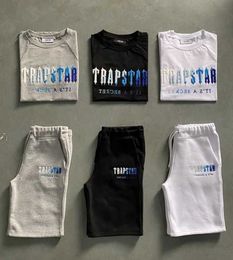 Men's Trapstar T Shirt Set Letter Tracksuit Short Sleeve Plush Shorts 2303