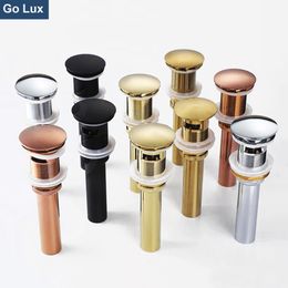 Drains Basin Sink Pop Up Valve For Bathroom Stopper Bath Fixture Brass Set Black Chrome Washbasin Bounce Philtre 230414