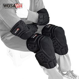 Elbow Knee Pads WOSAWE Motorcycle Motocross Knee Pads Elbow Protector Off Road Safety Knee Brace Support MTB Ski Racing Sports Protective Gear 231114