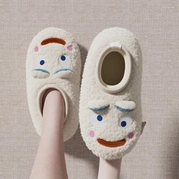 Slippers Plush Warm Lovely Design Household Non-slip Cotton Women 2023 Winter Home Boots Couple Shoes Leisure