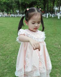Girl Dresses Baby Grils Summer Hand Made Embroidery Flower Heirloom Children Spanish Vintage Lolita Birthday Party Lace Eid Causal