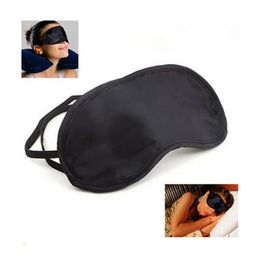 Black Eye Mask Shade Nap Cover Blindfold Masks for Sleeping Travel Soft Polyester Masks 4 Layer BJ
