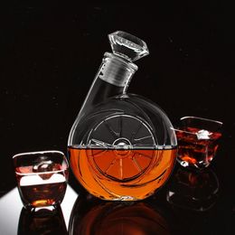 Wine Glasses Blower Shaped Glass Decanter with Airtight Ornate Stopper for Wine Bourbon Brandy Liquor Water European Style 231114