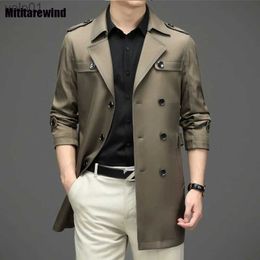 Men's Jackets British Style Trench Coats Men Business Casual Mid-length Windbreaker Suit Collar Large Size M-4XL Jacket for Men High QualityL231115