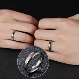 Cluster Rings Fashion Simple Heart-shaped Puzzle Couple Ring For Women Jewellery Promise Date Gift Engagement Wedding