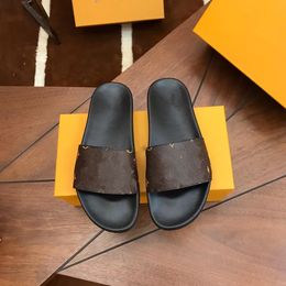 WATERFRONT Rubber sandal printing Slipper Designer Womens mens Mule Sliders beach summer New classic brown sandale comfort Slide Casual shoes 08