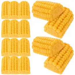 Party Decoration 20 Pcs Simulated Corn The Cob Circle Beads Fake Vegetables Model Hairpin Artificial Resin Kitchen Decorations Child