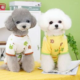 Dog Apparel Pet Clothes Puppy Spring Summer Kawaii Pyjamas Forest Bear Bag Belly Pants Clothing